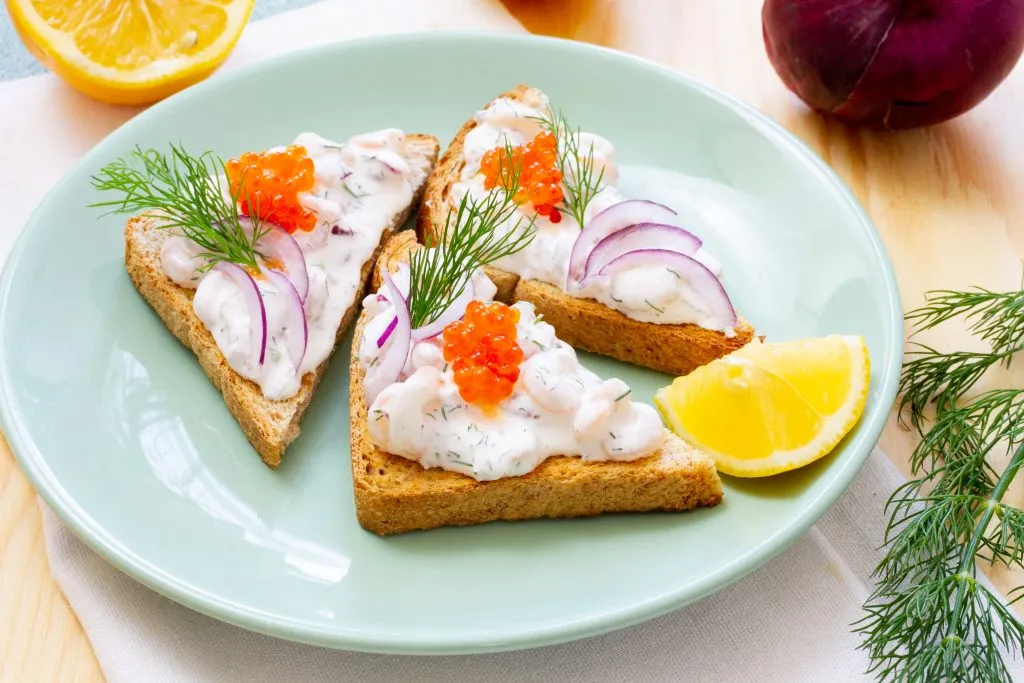 Toast with shrimp