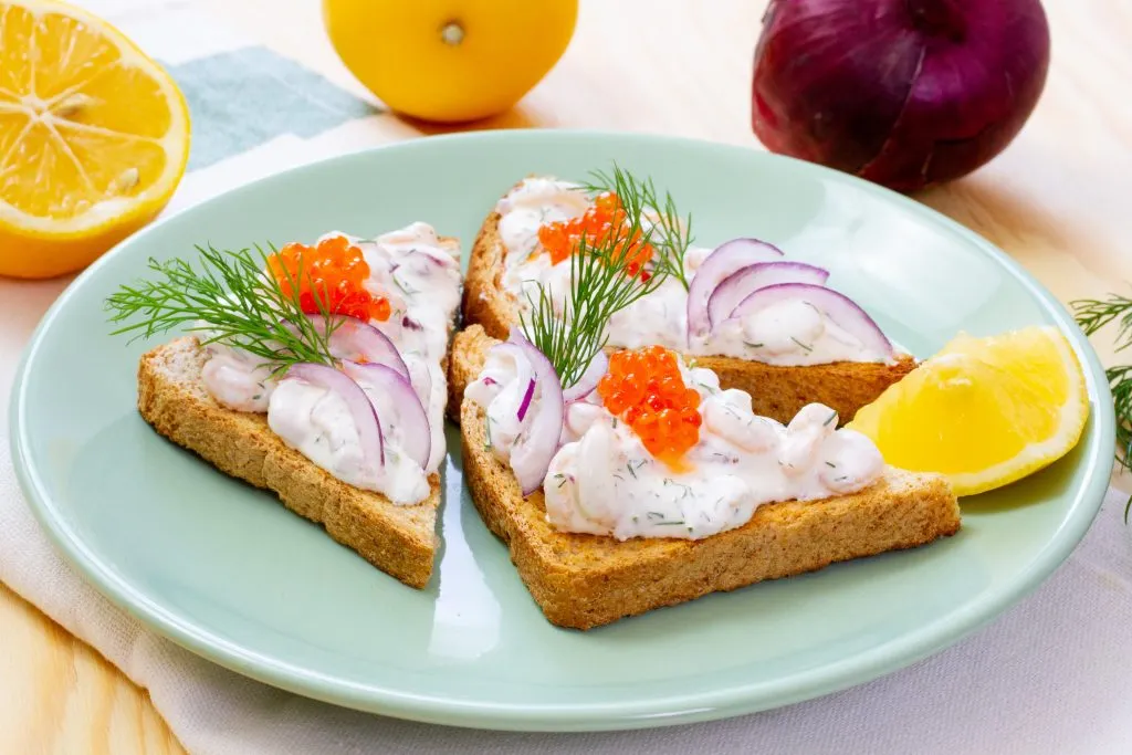 Toast with shrimp