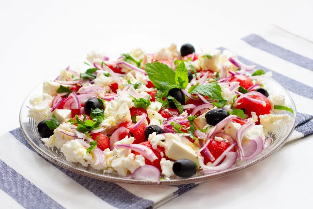 Salad with watermelon