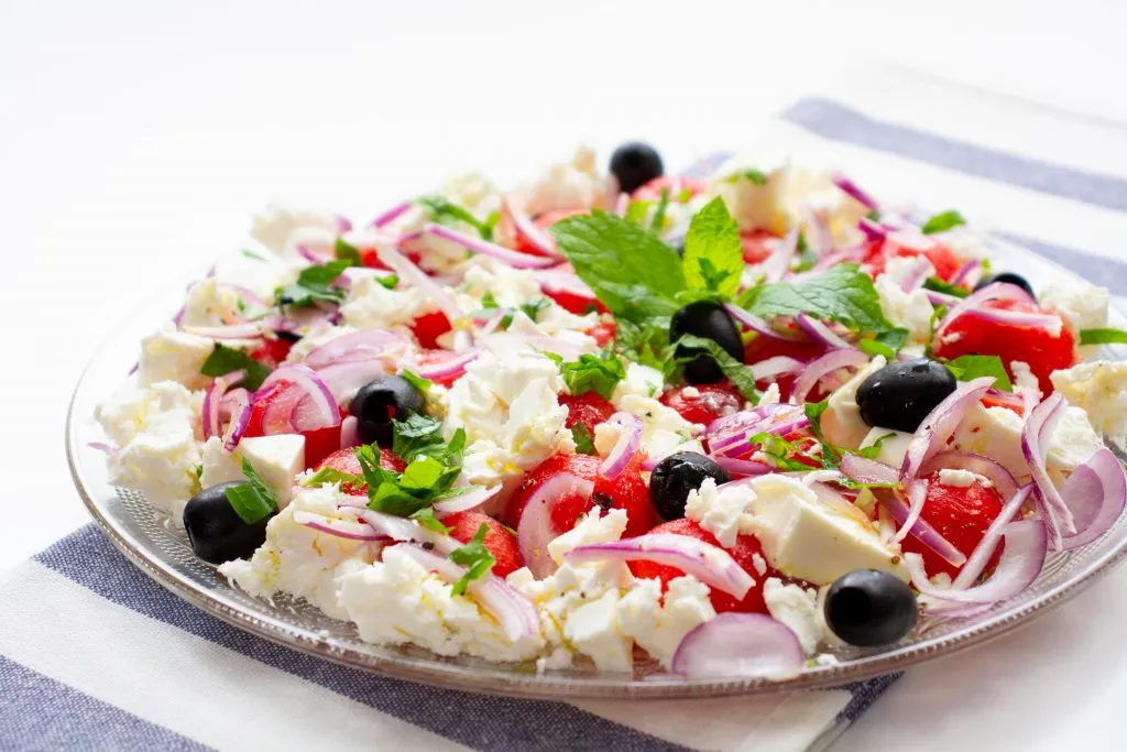 Salad with watermelon
