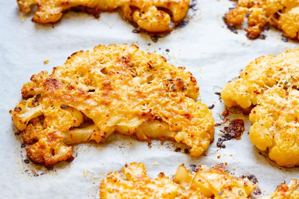 Cauliflower steaks with cheese