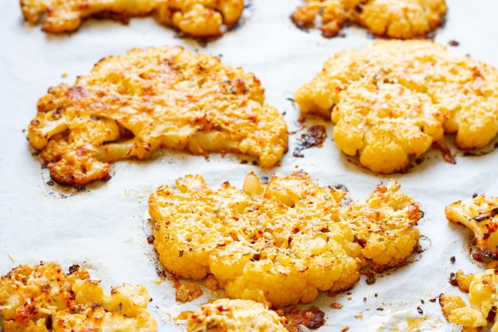 Cauliflower steaks with cheese