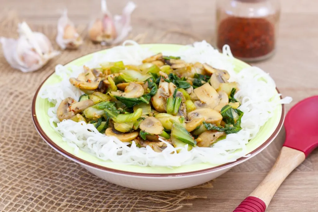 Pak choi with mushrooms recipe