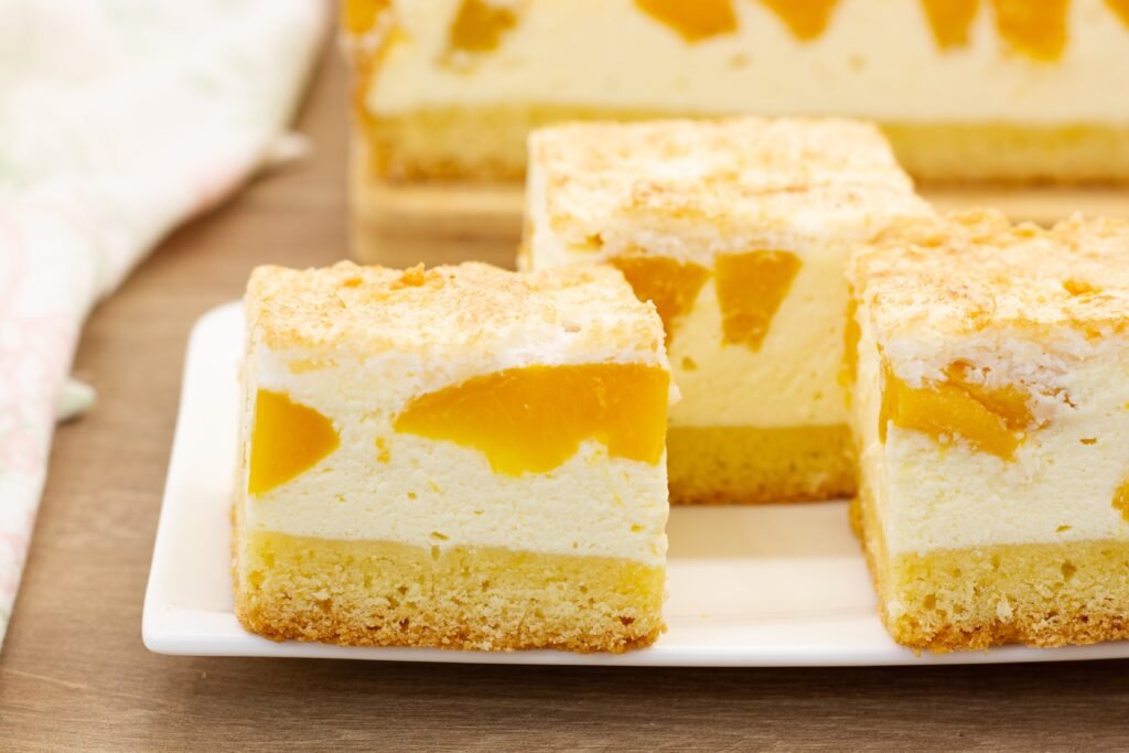Cheesecake with peach and coconut recipe