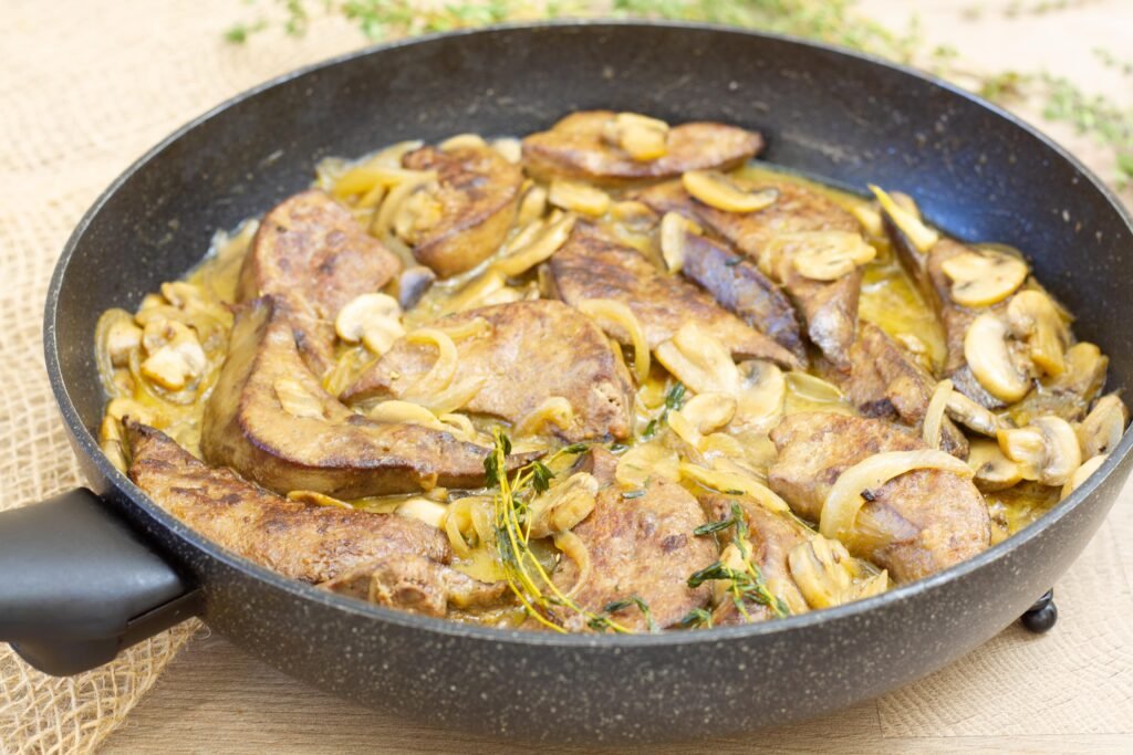 Recipe for pork liver with mushrooms