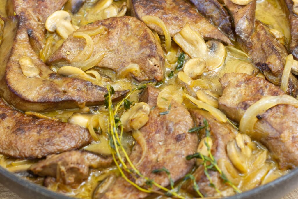 Recipe for pork liver with mushrooms