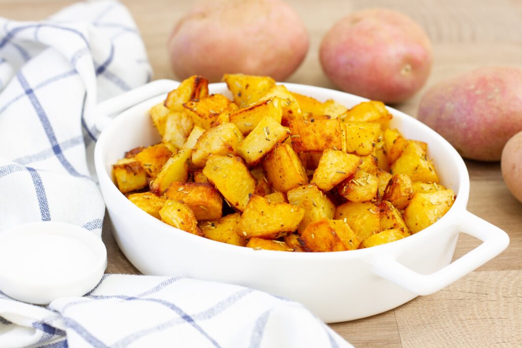 Recipe for baked potato cubes