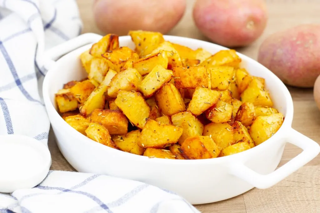 Recipe for baked potato cubes