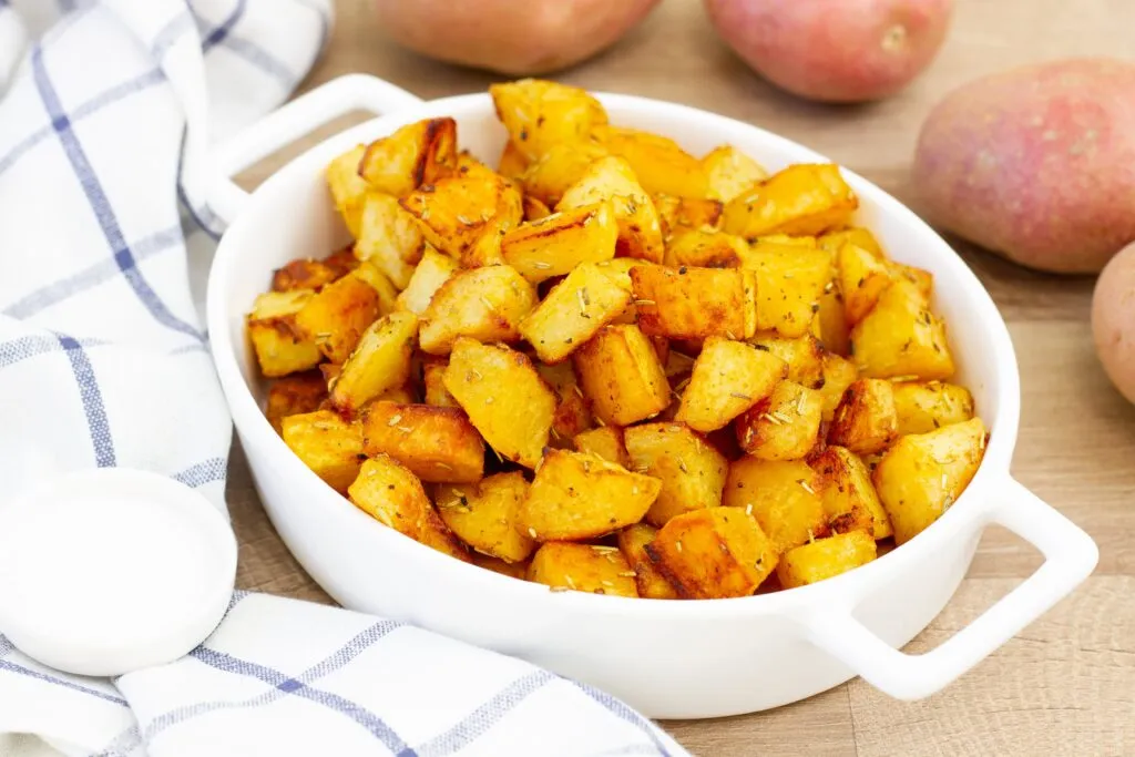 Recipe for baked potato cubes