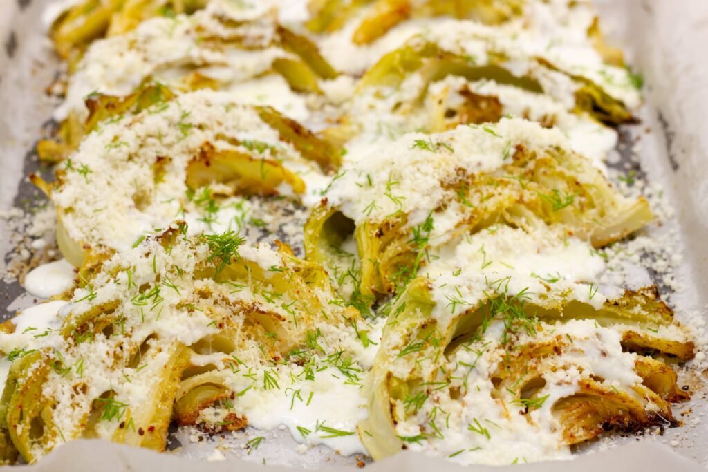 Recipe for young baked cabbage