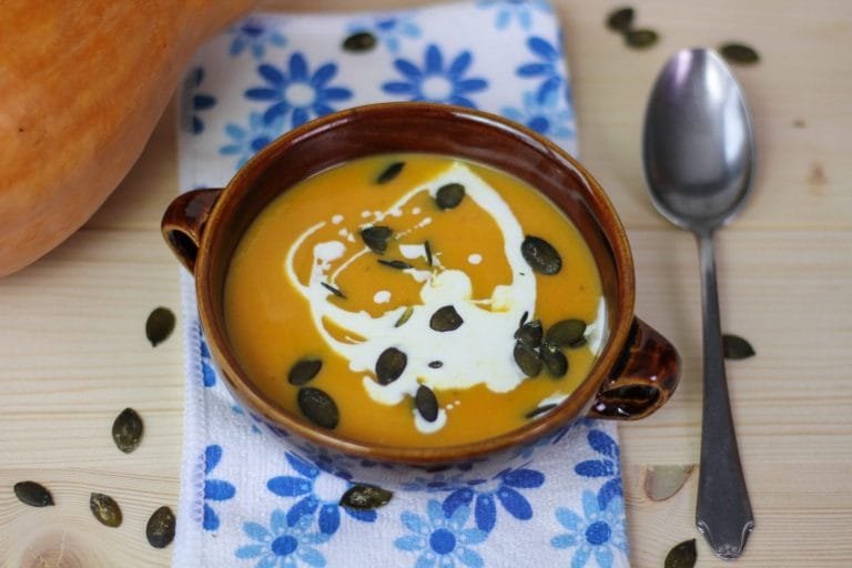 Pumpkin soup with pumpkin seeds