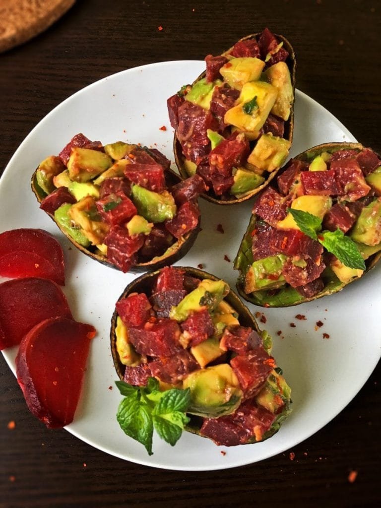 Avocado and beetroot salad