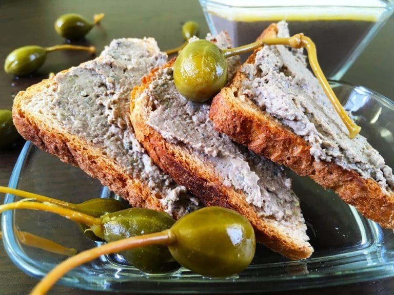 Chicken liver pate with capers