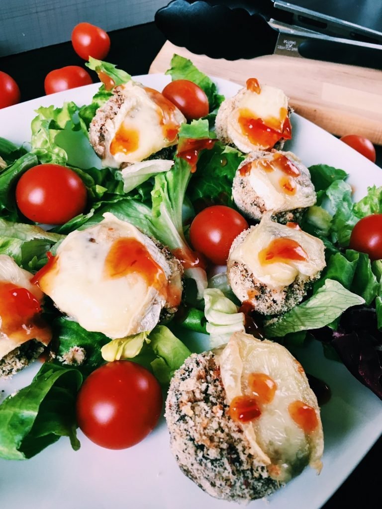 Stuffed mushrooms salad