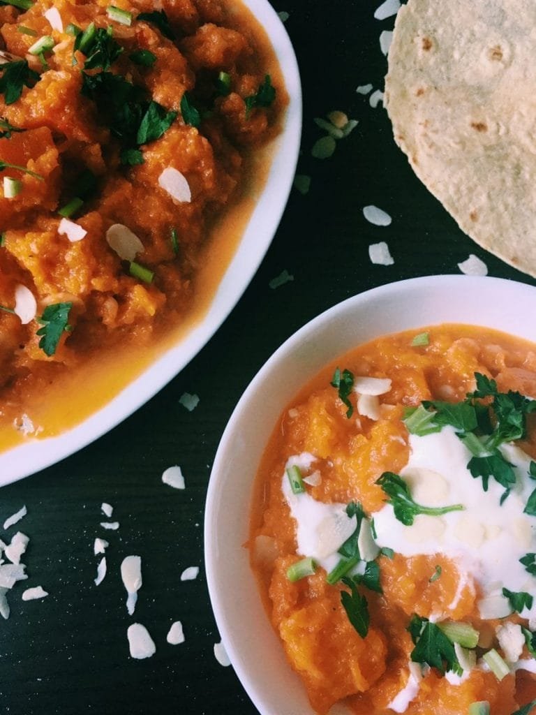 Butternut squash in curry style