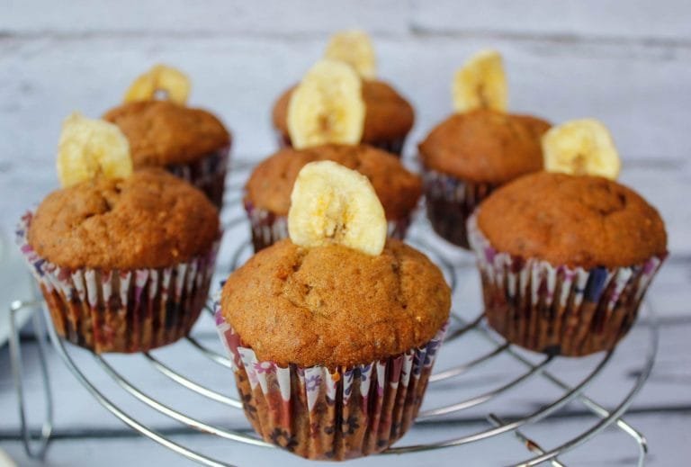 Banana muffins with healthy chia seeds