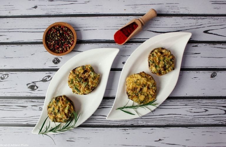 Mushrooms stuffed with feta