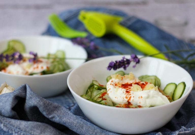 Cucumber salad with garlic