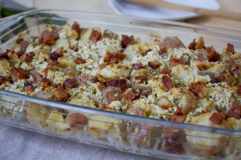 Potatoes and bacon casserole