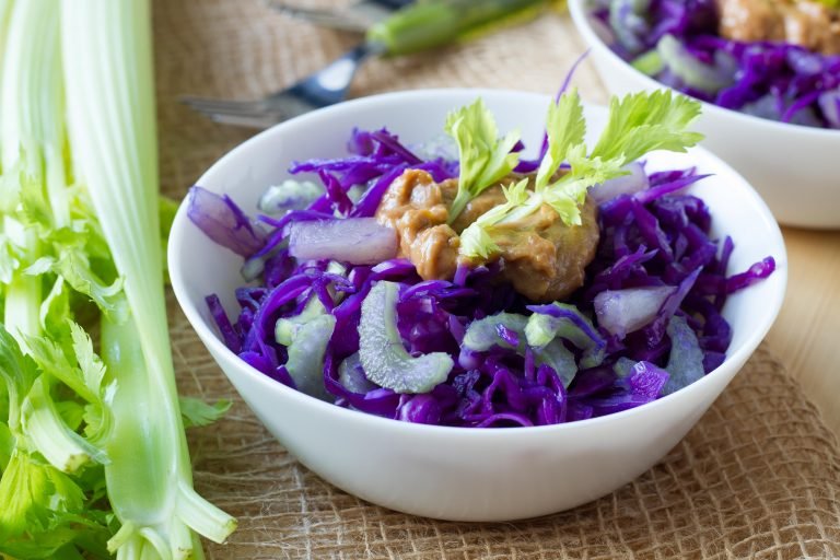 Red cabbage and pineapple salad