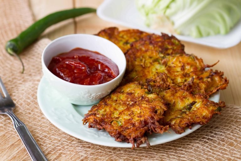 Cabbage and potato fritters