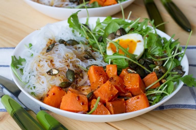 Sweet potato salad with noodles