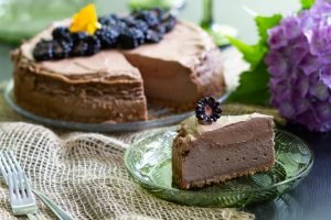 Chocolate cheesecake with chocolate mousse