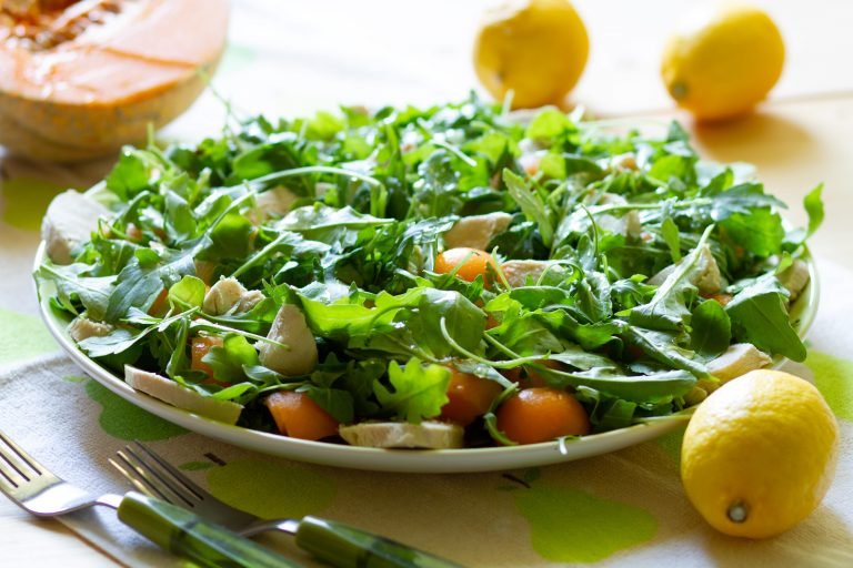 Melon and chicken salad