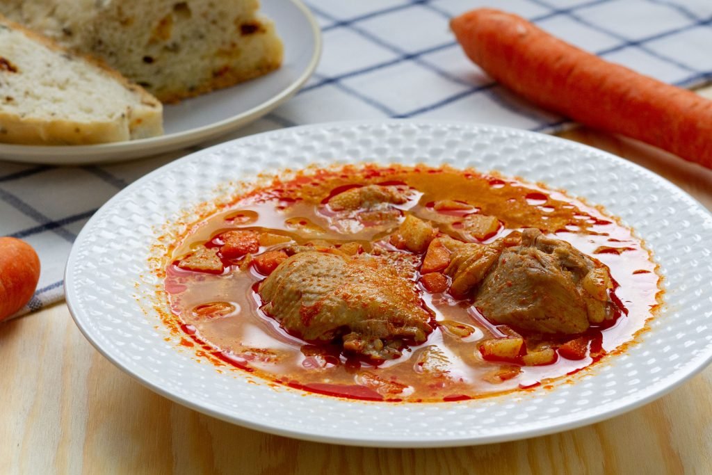 Chicken soup with paprika