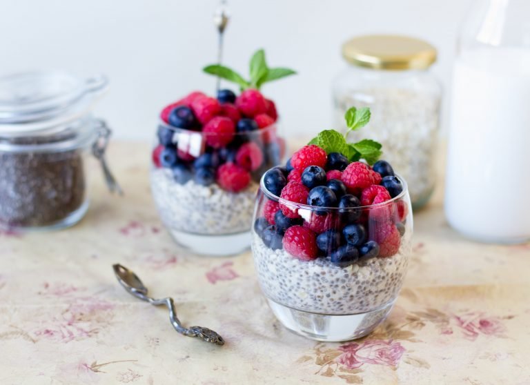 Chia and fruits dessert