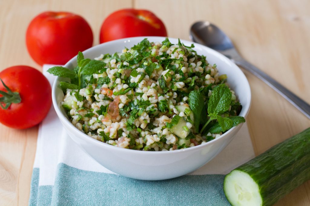 Bulgur Tabbolueh with tomatoes and cucumber