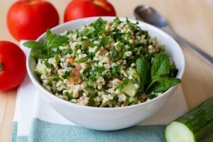 Bulgur Tabbolueh with tomato and cucumber