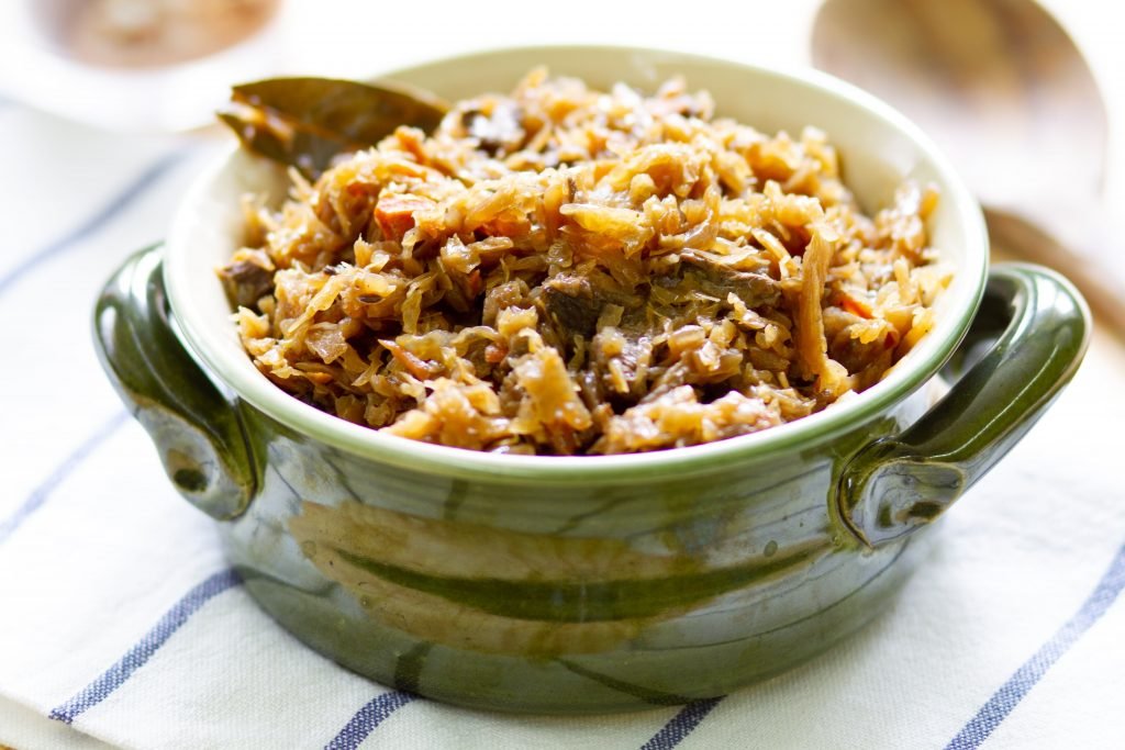 Sauerkraut and mushrooms