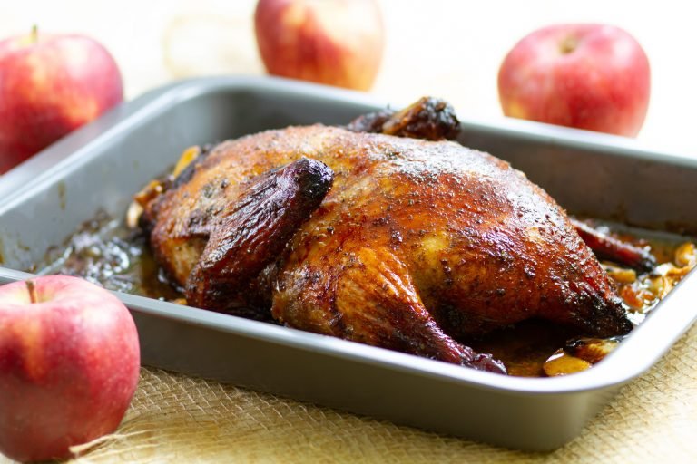 Duck roasted with apples