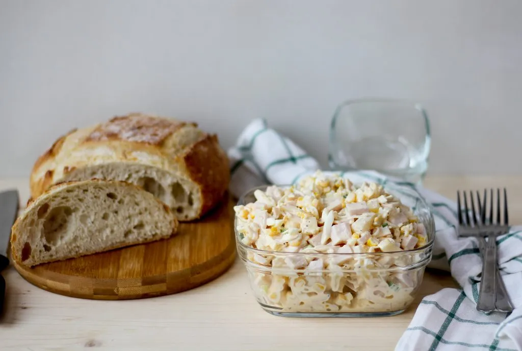 Pickled celeriac salad with mayonnaise