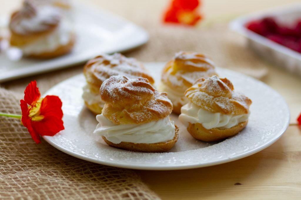 Homemade cream puffs