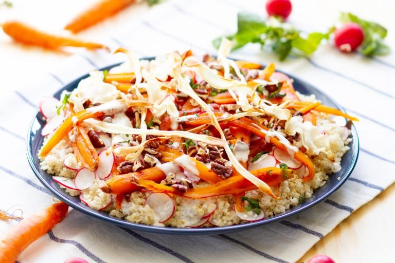Glazed carrot and quinoa salad