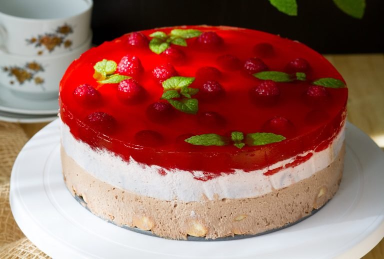 Chocolate cake with fruits