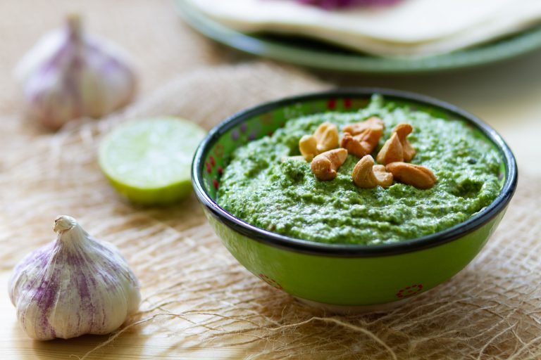 Pesto from carrot greens and nuts