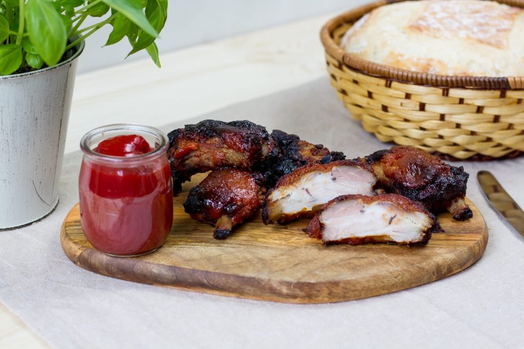 Oven baked caramelized pork ribs