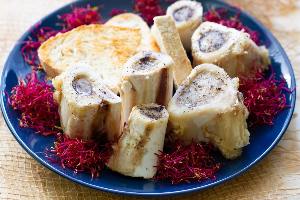 Bone marrow baked in the oven