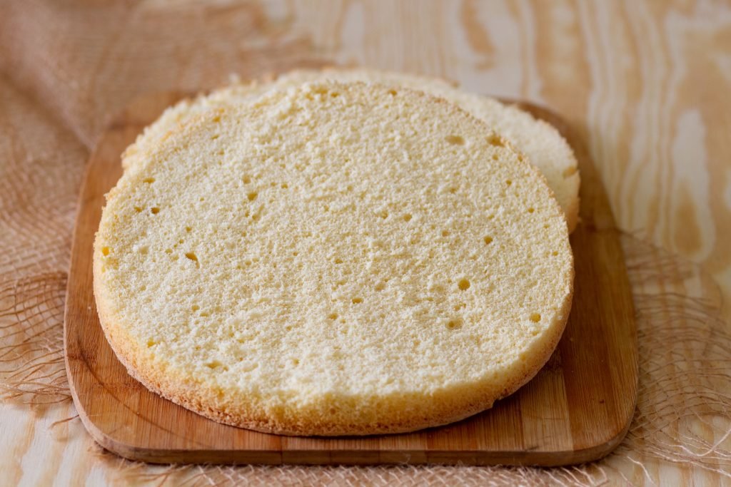 Sponge cake made with eggs, flour and sugar