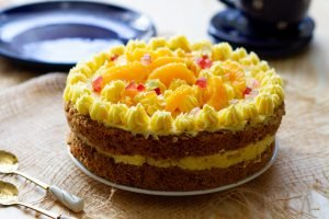 Orange cake with cream