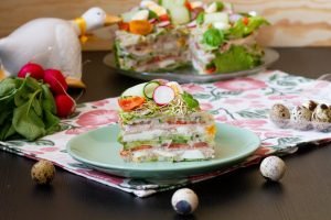 Vegetable and ham cake