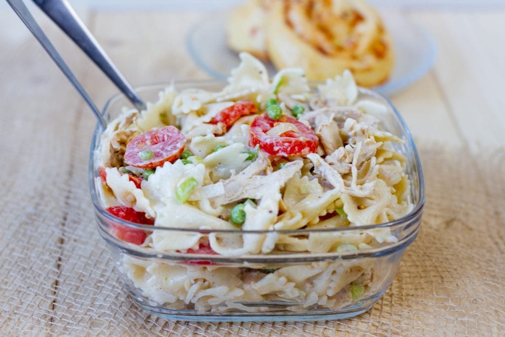Pasta and chicken salad