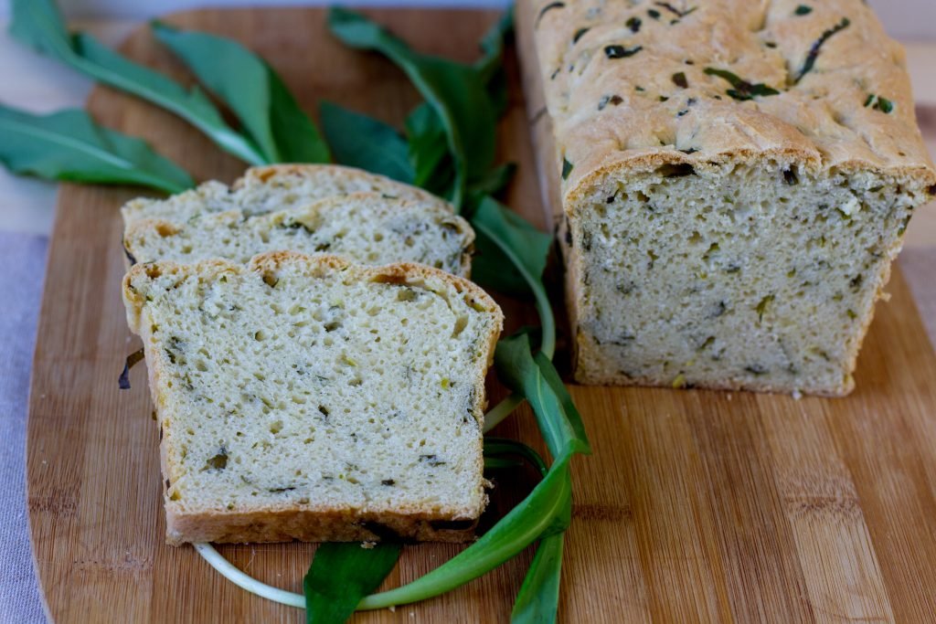 Soft bread with wild garlic