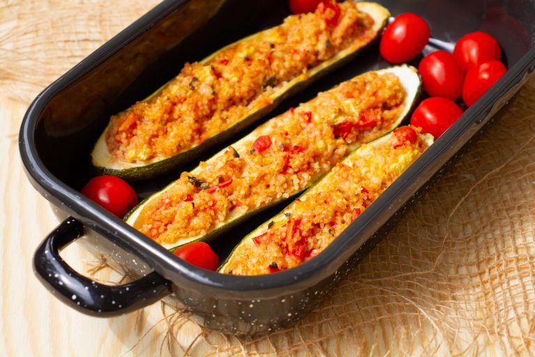 Vegetarian stuffed zucchini