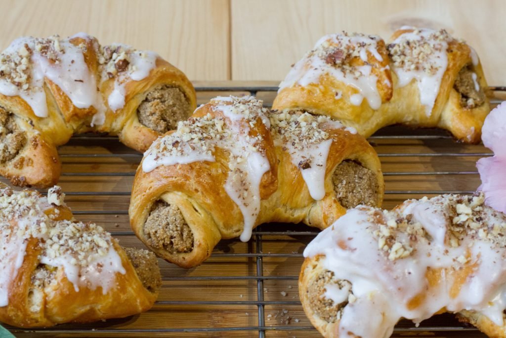 Croissants with white poppy seeds