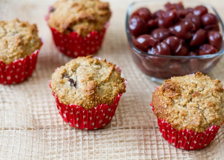Muffins with cherries