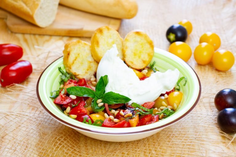 Burrata with cocktail tomatoes